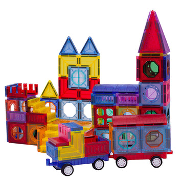 Baby Lane 149 PCS Magnetic Building Tiles Set: 3D STEM Toys with Cars for Kids' Creativity