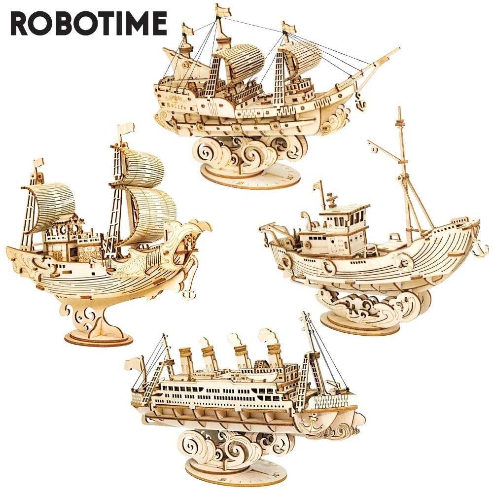 Baby Lane 3D Wooden Ship Model: Robotime Assembly Kit for Girls' Birthday Gifts