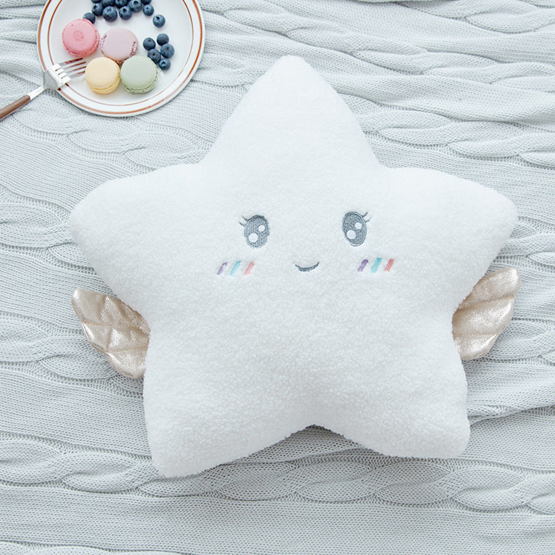 Babylane Plush Pillow for Kids | Angel Cloud with Moon & Star Design for Comfort