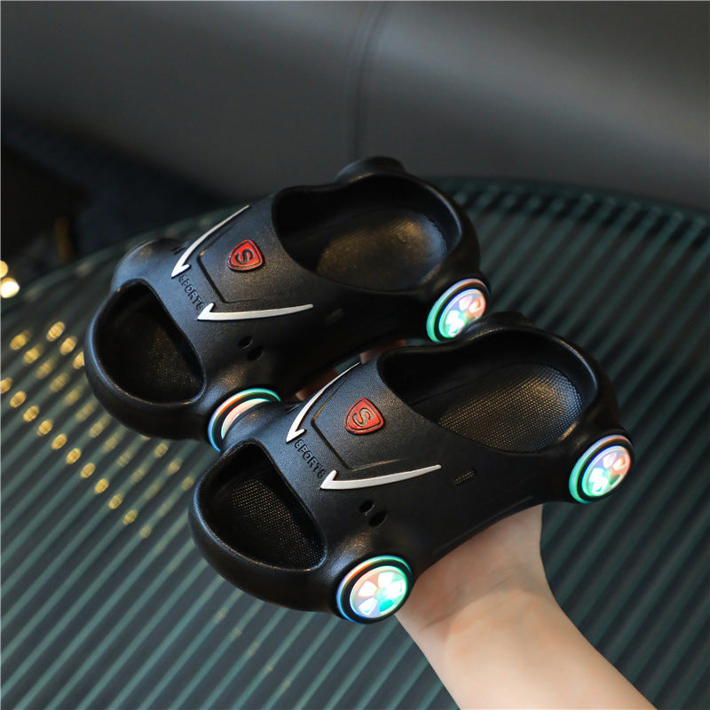 Babylane Kids' Glowing Cartoon Car Sandals: Fun & Anti-Slip!
