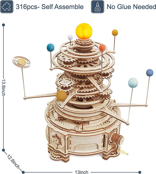 Baby Lane Robotime 316PCS Orrery Model: Creative 3D Puzzle Kit for Boys' Gifts