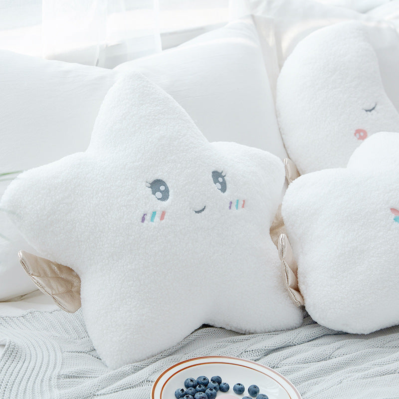 Babylane Plush Pillow for Kids | Angel Cloud with Moon & Star Design for Comfort