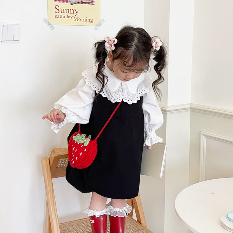 Baby Lane Handmade Knitted Strawberry Crossbody Bag – Cute and Cozy!