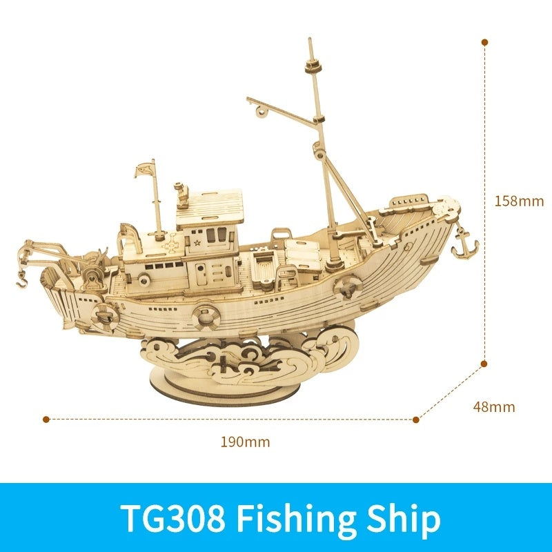 Baby Lane 3D Wooden Ship Model: Robotime Assembly Kit for Girls' Birthday Gifts