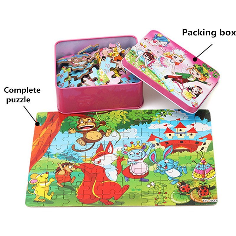 Baby Lane 80 PCS Wooden Animal Puzzle: Engaging Educational Toys for Kids