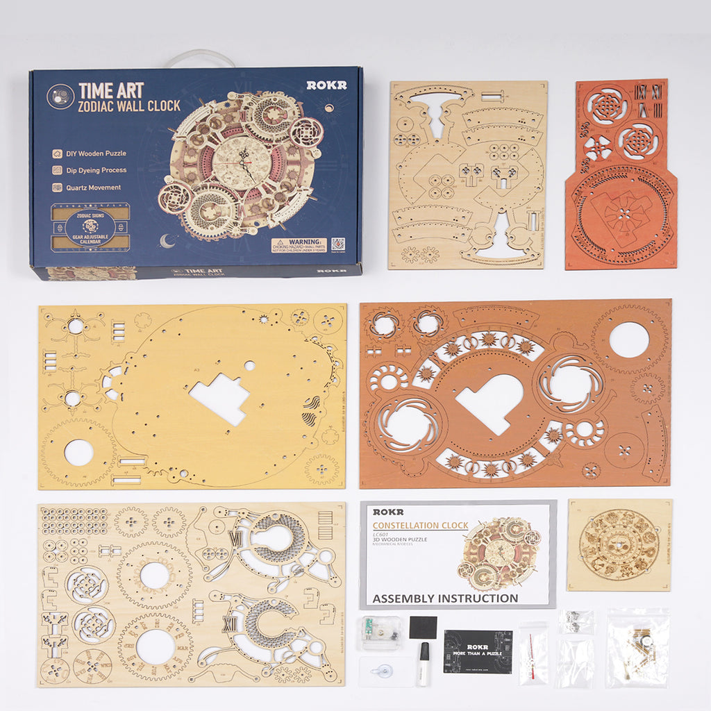 Baby Lane Robotime ROKR 3D Zodiac Wall Clock: Fun Model Kit - LC601