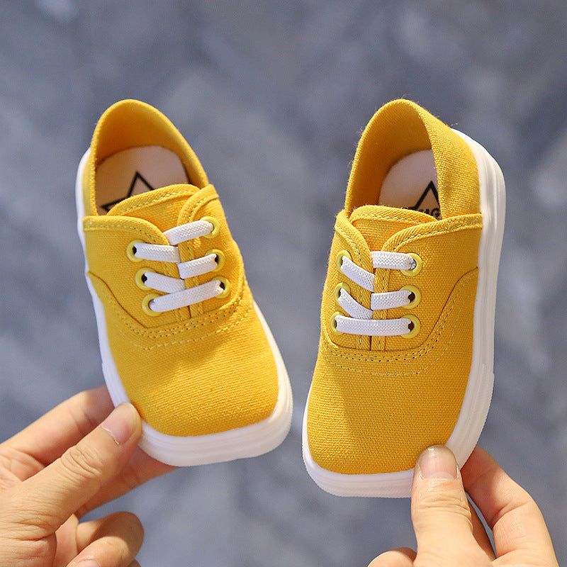 Babylane Baby Boys’ White Canvas Board Shoes: Korean Style for Little Ones