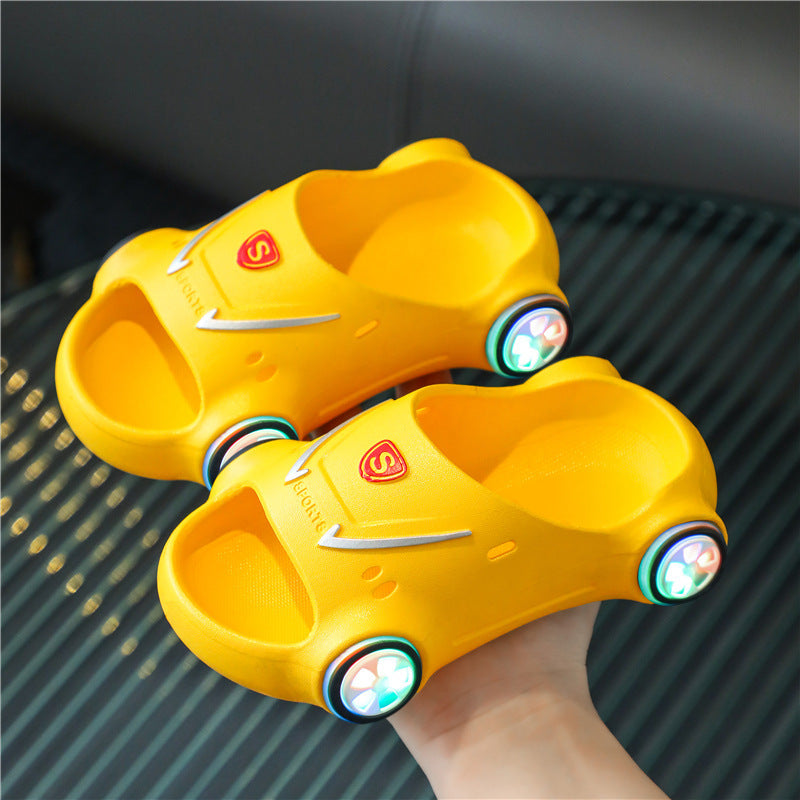 Babylane Kids' Glowing Cartoon Car Sandals: Fun & Anti-Slip!