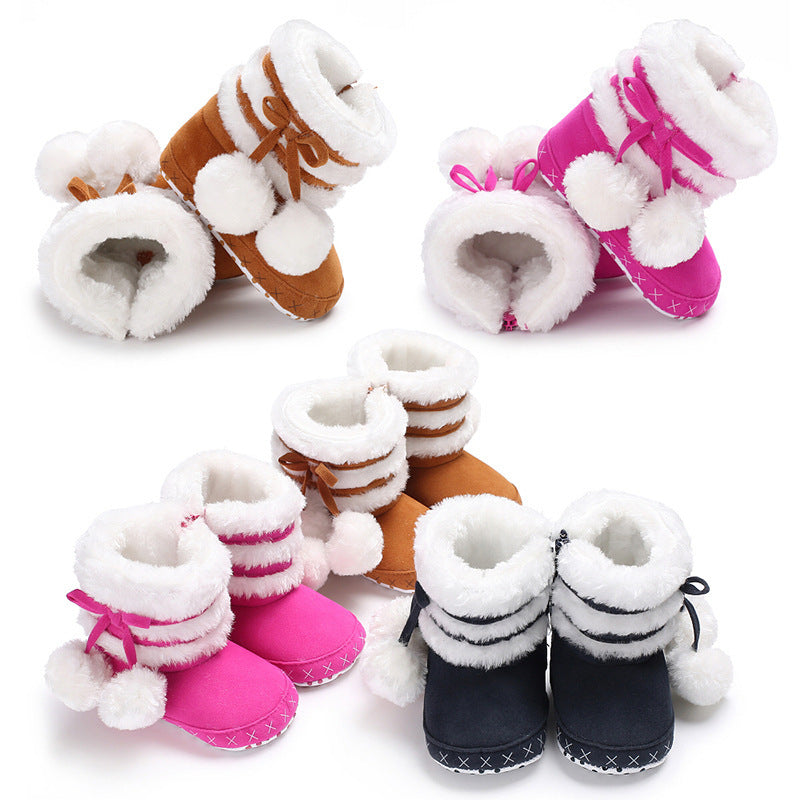 Baby Lane: Stylish Winter Booties with Fun Pom Poms for Kids