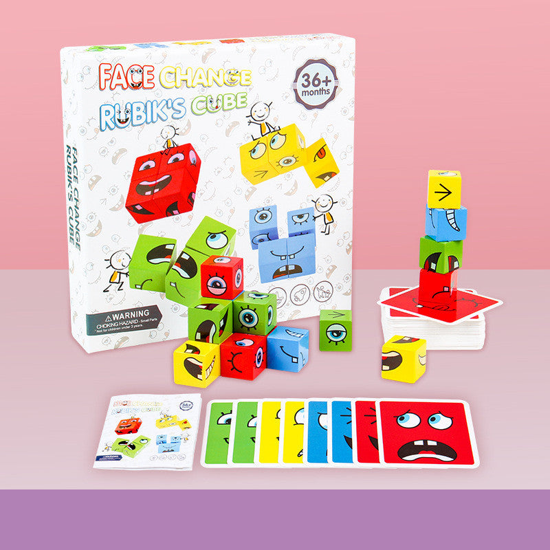 Baby Lane Wooden Face Pattern Blocks: Creative Expressions Toy for Kids