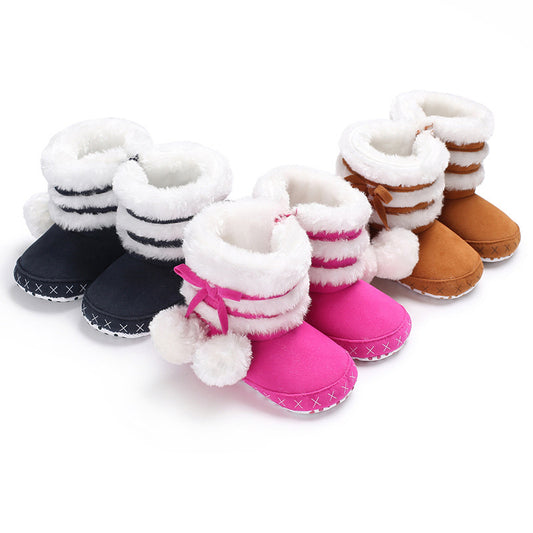 Baby Lane: Stylish Winter Booties with Fun Pom Poms for Kids