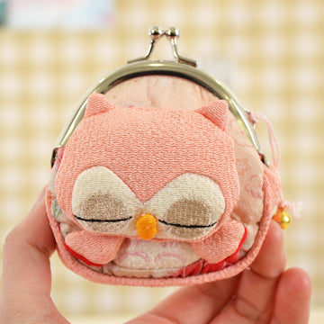 Baby Lane Owl Coin Bag – Handcrafted Crepe Wallet with Bottom ZB077