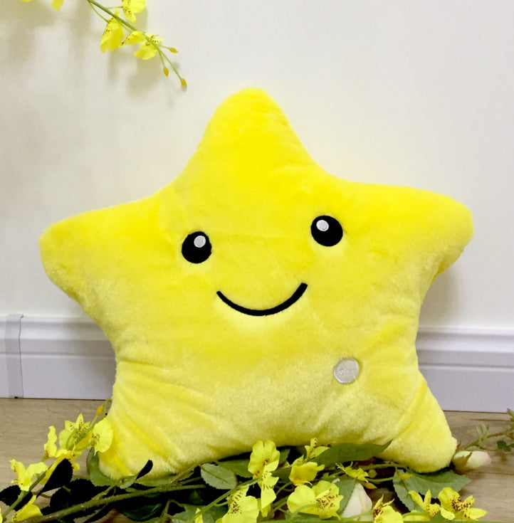 Babylane Colorful Star Pillow | 34CM LED Light Plush Cushion for Kids' Gifts
