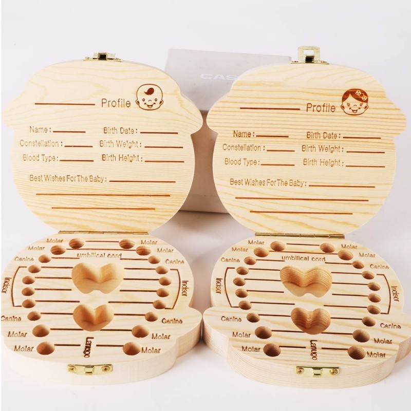 Baby Lane Kids Tooth Organizer: Charming Wooden Storage Box