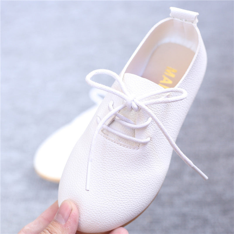 Baby Lane: Girls' Lace-Up Peas Shoes – Soft-Soled All-Match Princess Style
