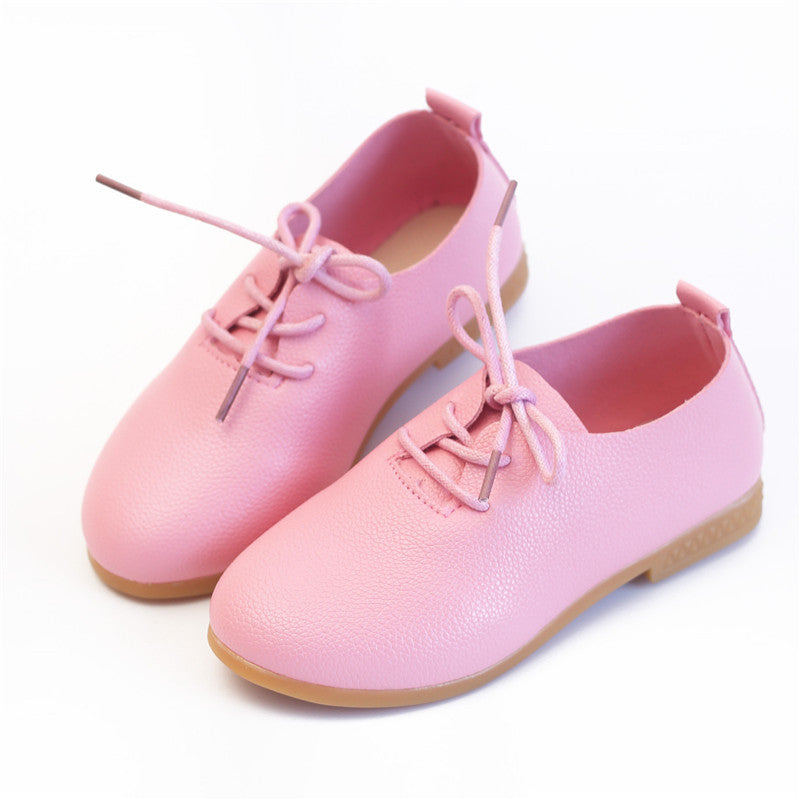 Baby Lane: Girls' Lace-Up Peas Shoes – Soft-Soled All-Match Princess Style