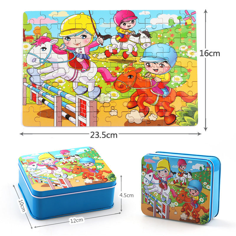Baby Lane 80 PCS Wooden Animal Puzzle: Engaging Educational Toys for Kids