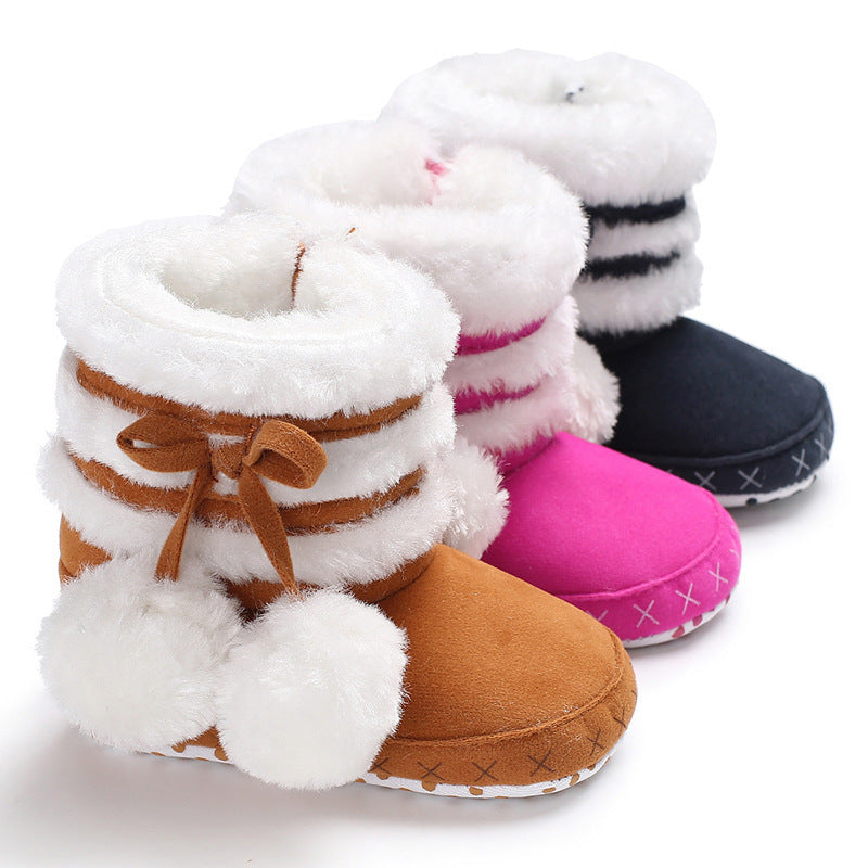 Baby Lane: Stylish Winter Booties with Fun Pom Poms for Kids