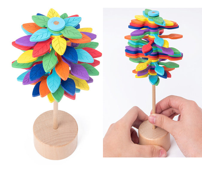 Baby Lane Solid Wood Rotating Lollipop: Fun Decompression Ornaments Toy
