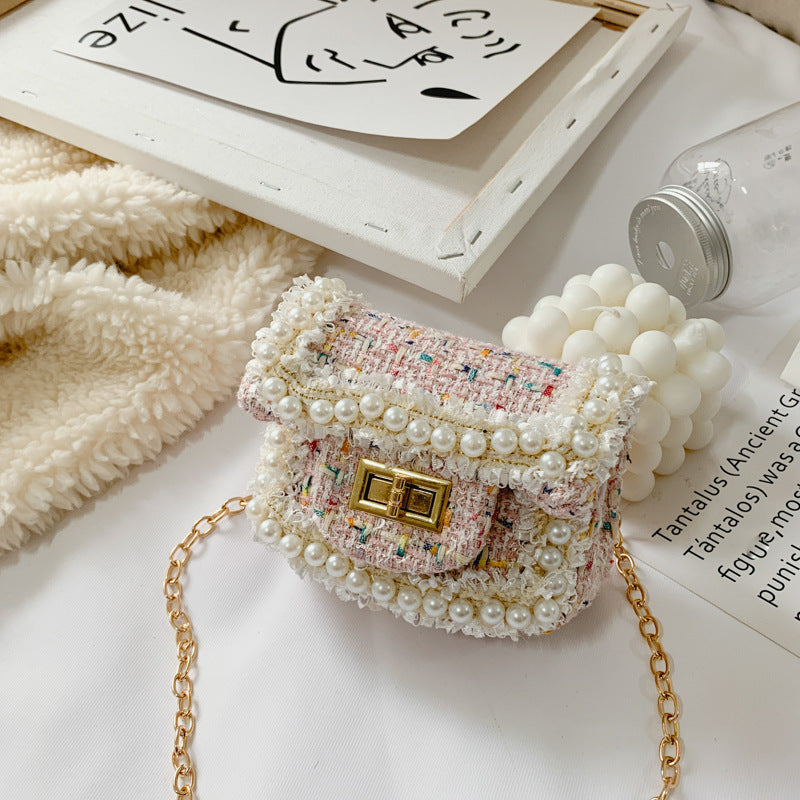 Baby Lane Kids' Diamond Lattice Crossbody Bag – Trendy Chain Design