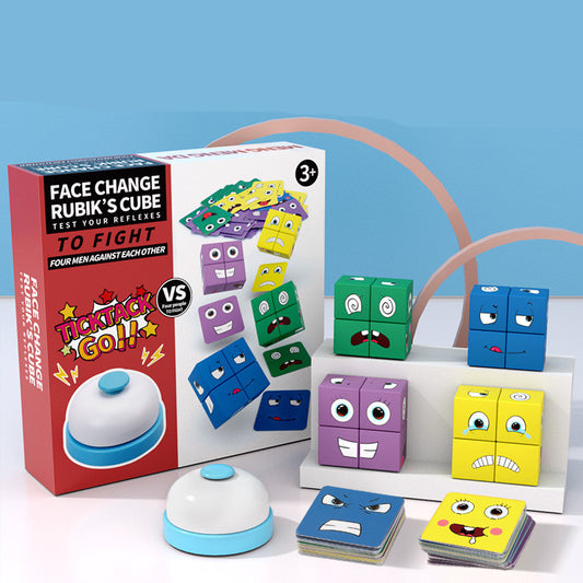Baby Lane Wooden Face Pattern Blocks: Creative Expressions Toy for Kids
