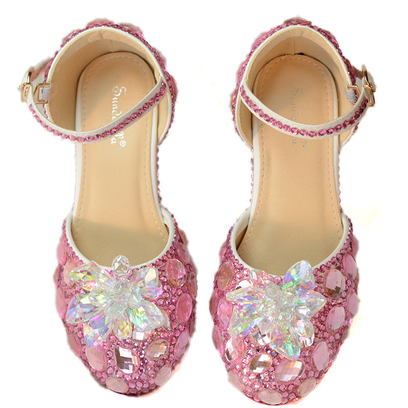 Baby Lane: Dazzling Crystal High Heels for Girls – Perfect for Stage Shows