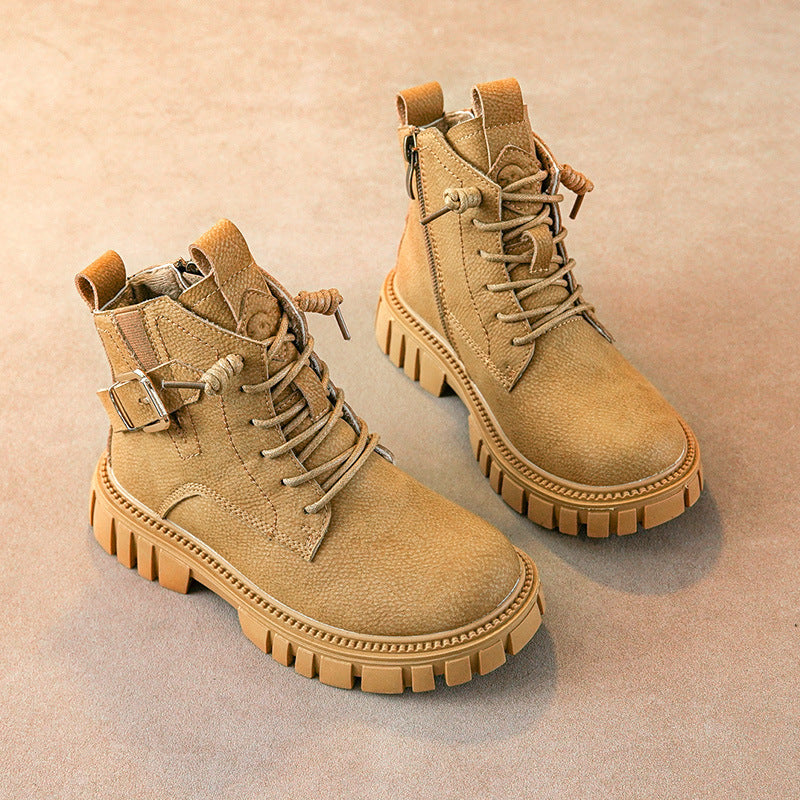 Baby Lane Boys' Martin Boots – Plus Fleece for Cozy Autumn and Winter!