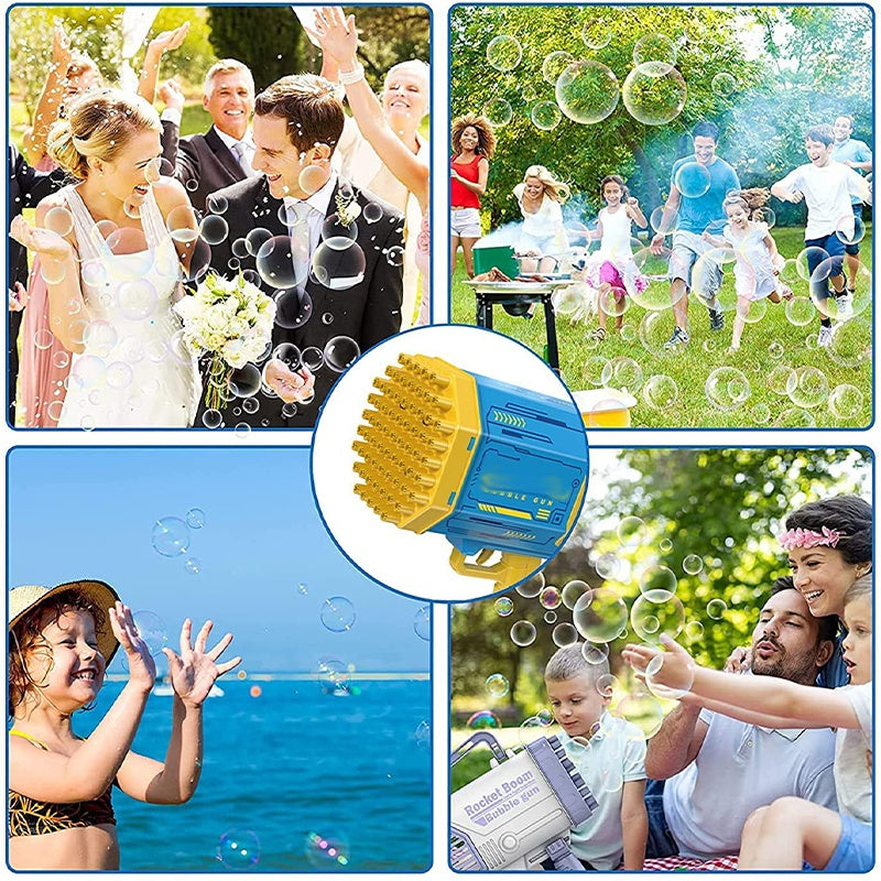 Baby Lane Rocket Bubble Gun: Fun 69 Holes Blower Toy for Kids