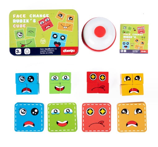 Baby Lane Wooden Face Pattern Blocks: Creative Expressions Toy for Kids