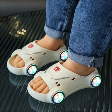 Babylane Kids' Glowing Cartoon Car Sandals: Fun & Anti-Slip!