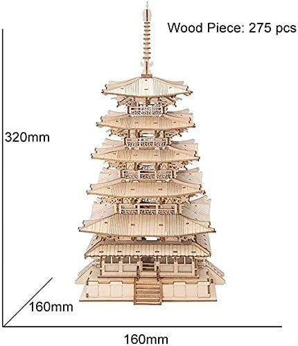 Baby Lane Five-Storied Pagoda Puzzle: 3D Wooden Toy for Children’s Gifts