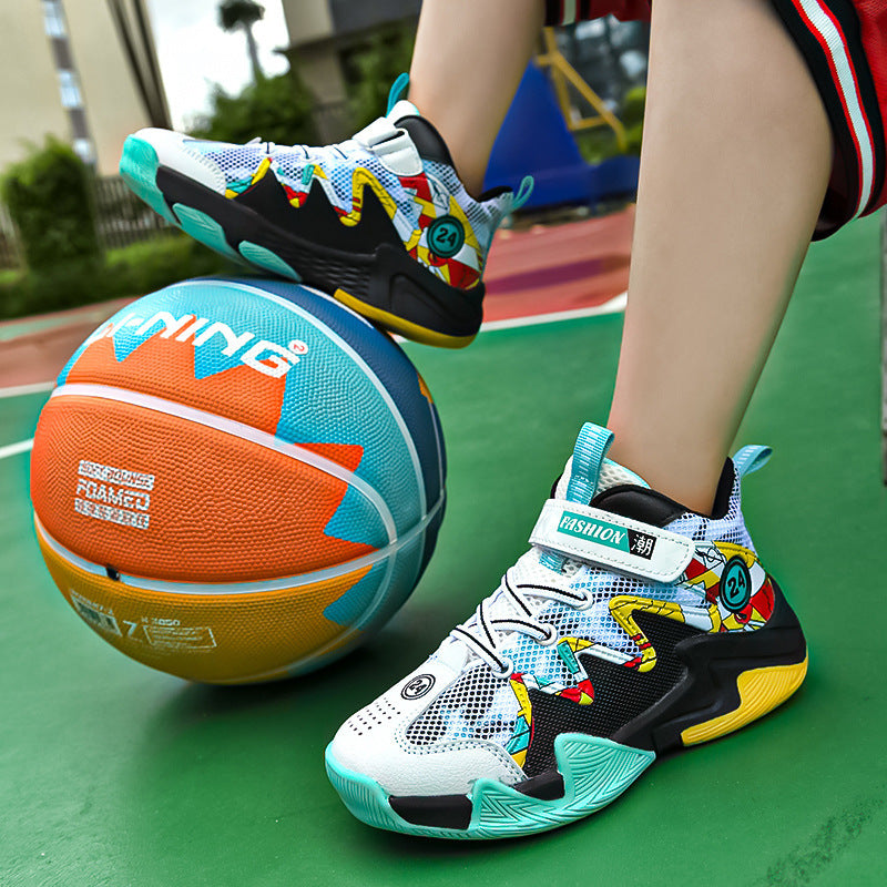 Babylane Boys' Basketball Shoes: Wear-resistant Mesh for Active Play
