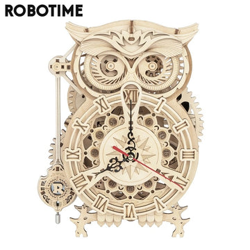 Baby Lane 3D Owl Clock Kit: Robotime Rokr Creative DIY Wooden Toys for Children