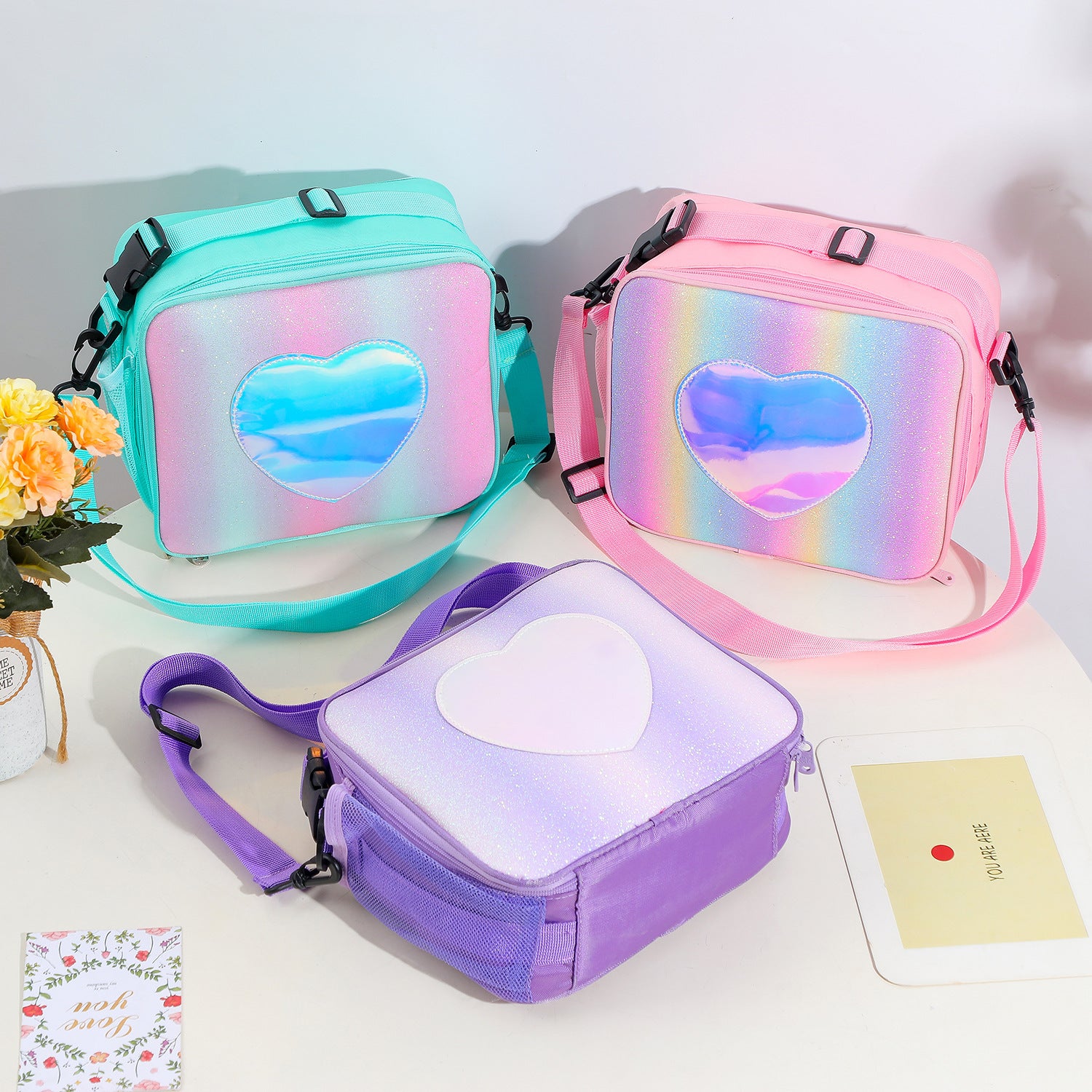Baby Lane Stylish Laser Color Bento Bag – Insulated for Freshness!