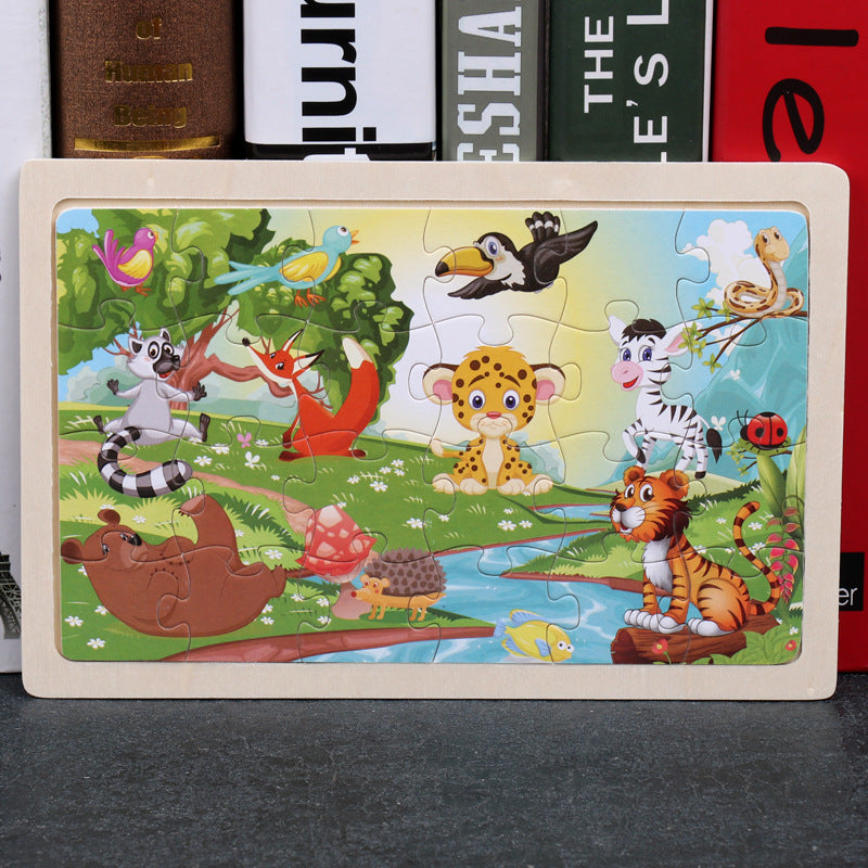 Baby Lane 80 PCS Wooden Animal Puzzle: Engaging Educational Toys for Kids
