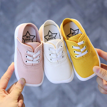 Babylane Baby Boys’ White Canvas Board Shoes: Korean Style for Little Ones