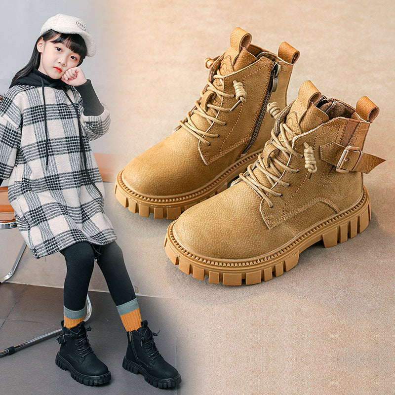Baby Lane Boys' Martin Boots – Plus Fleece for Cozy Autumn and Winter!