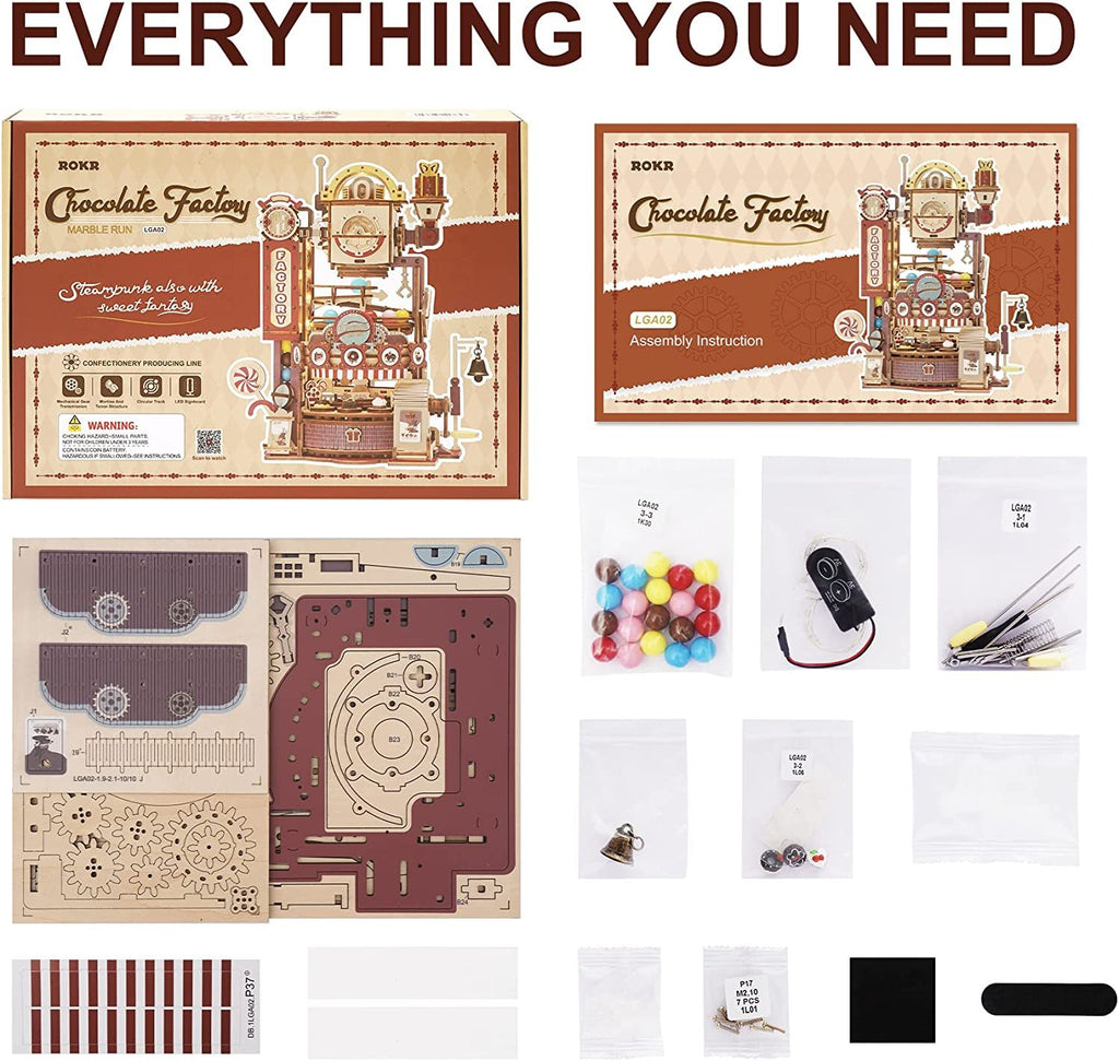 Baby Lane Robotime ROKR Chocolate Factory: Fun 3D Wooden Puzzle Games for Children