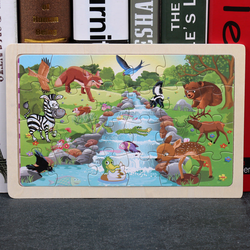 Baby Lane 80 PCS Wooden Animal Puzzle: Engaging Educational Toys for Kids