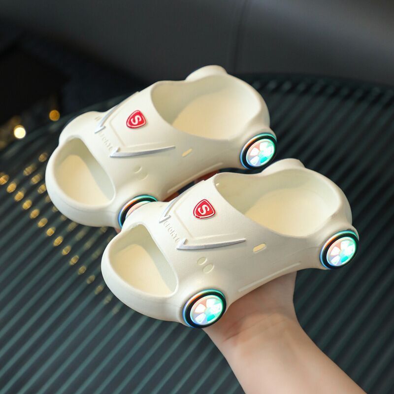 Babylane Kids' Glowing Cartoon Car Sandals: Fun & Anti-Slip!