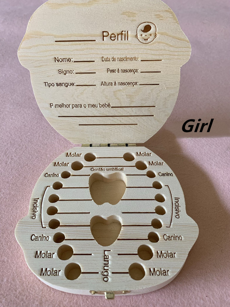 Baby Lane Kids Tooth Organizer: Charming Wooden Storage Box