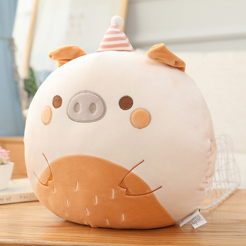 Babylane Cute 35CM Cartoon Pillow | Dinosaur, Pig, Bear & Penguin Hands Warm Pillow