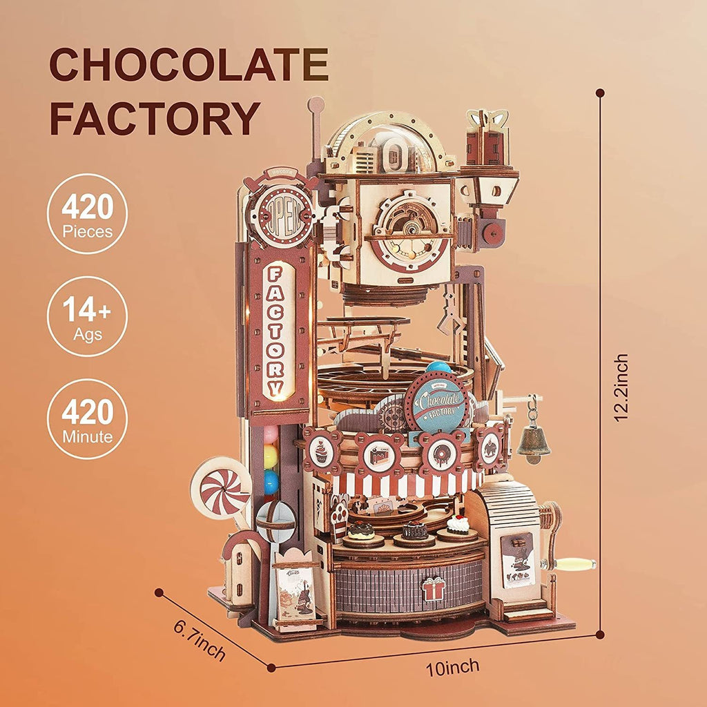 Baby Lane Robotime ROKR Chocolate Factory: Fun 3D Wooden Puzzle Games for Children