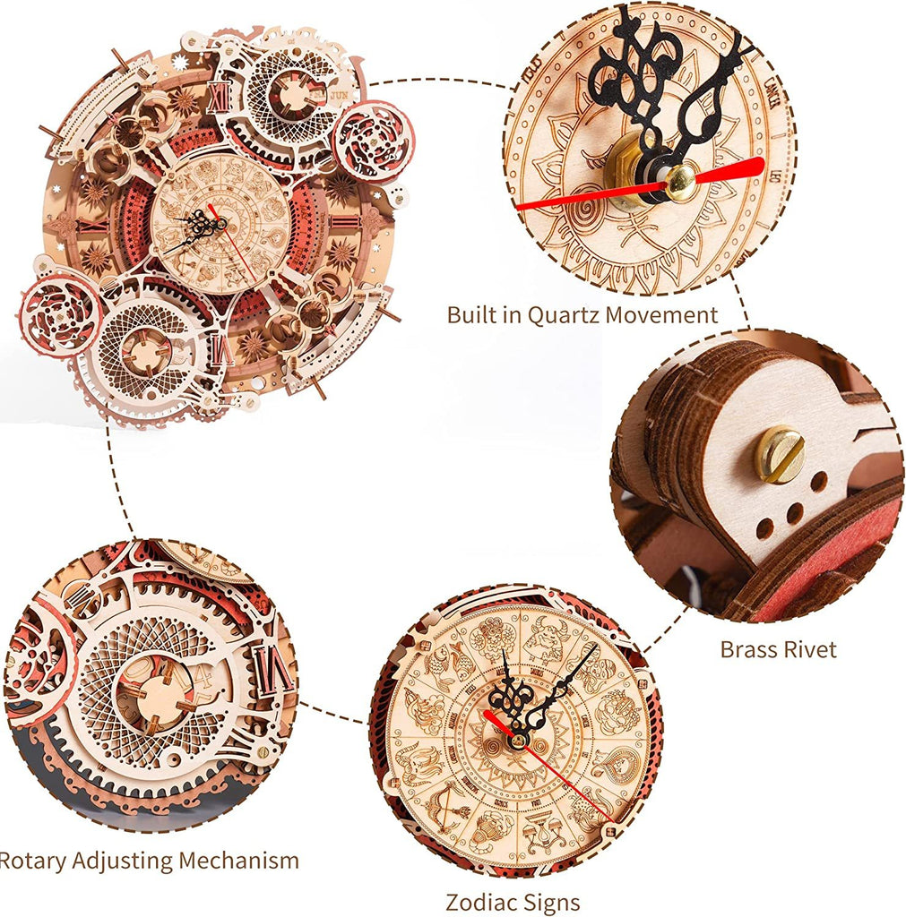 Baby Lane Robotime ROKR Time Art: Engaging Zodiac Wall Clock 3D Puzzle for Kids