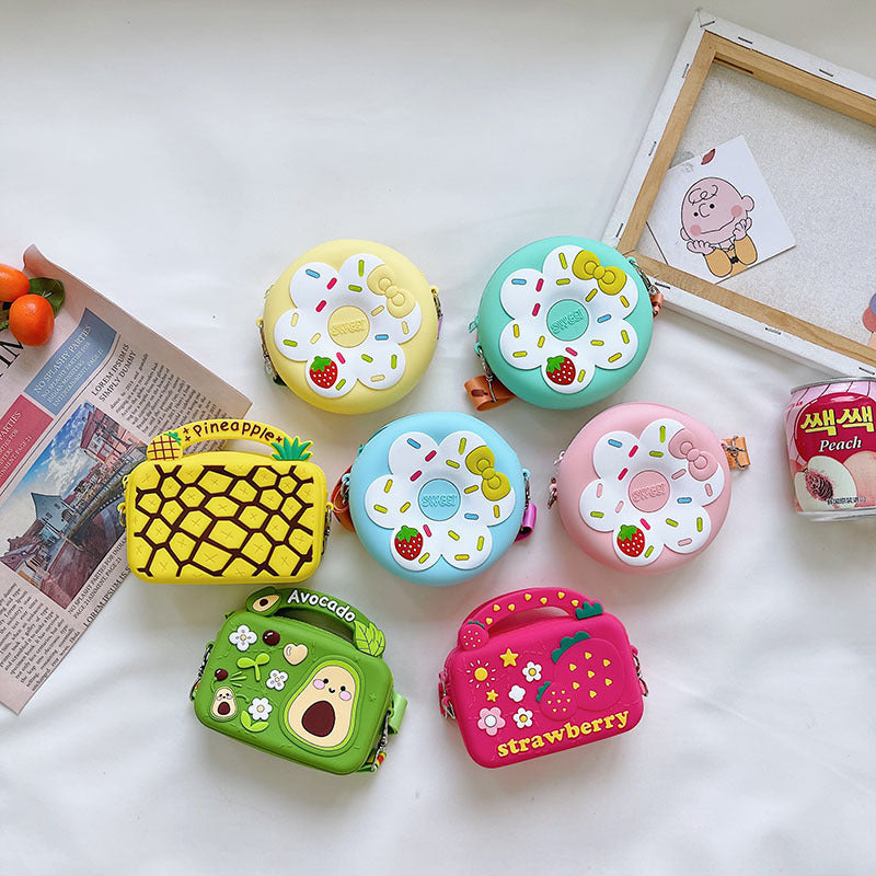 Baby Lane Silicone Children's Crossbody Bag – Fun Fruit Donut Design!