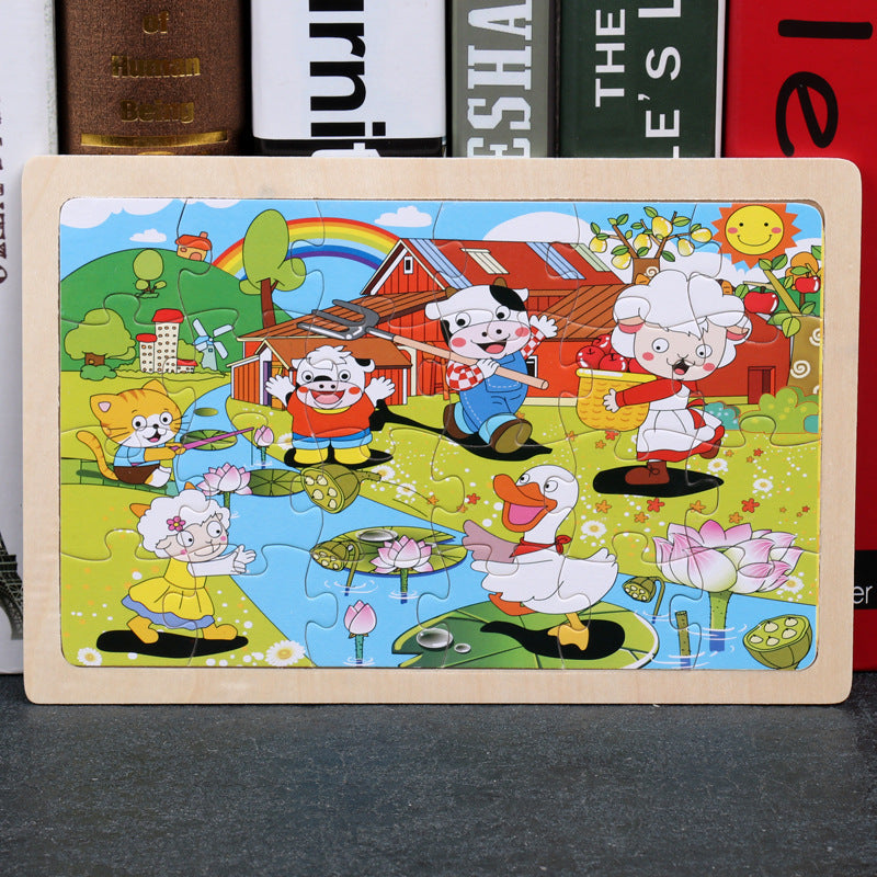 Baby Lane 80 PCS Wooden Animal Puzzle: Engaging Educational Toys for Kids