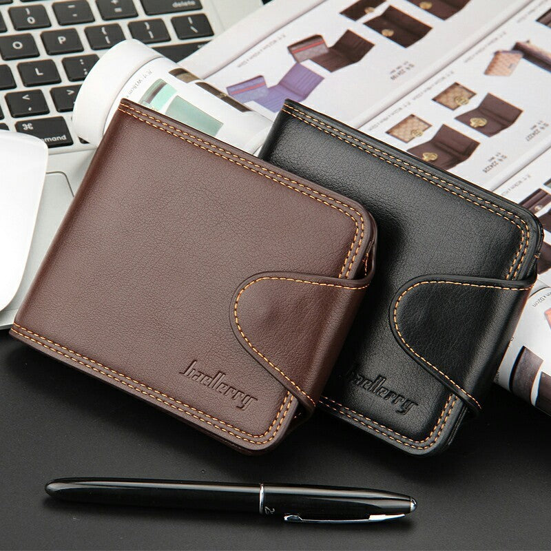 Baby Lane Horizontal Zipper Wallet for Men – Casual Style with Buckle Closure