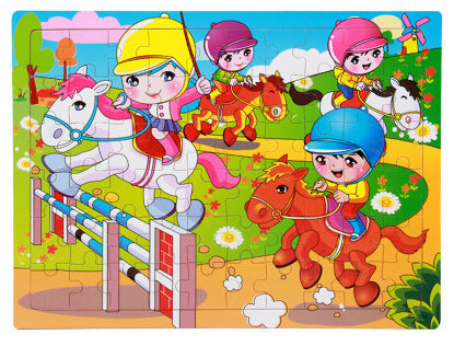 Baby Lane 80 PCS Wooden Animal Puzzle: Engaging Educational Toys for Kids