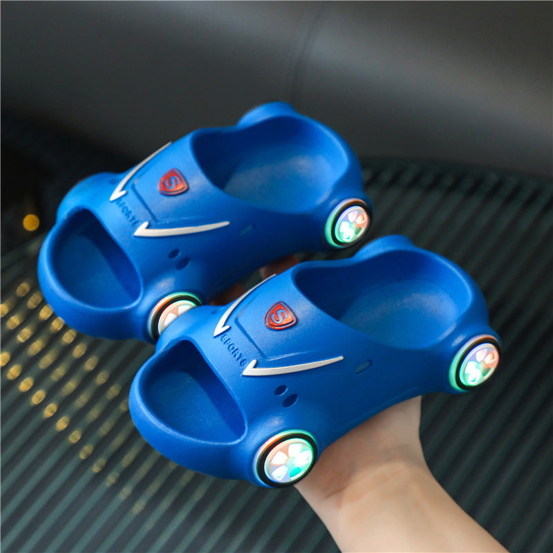 Babylane Kids' Glowing Cartoon Car Sandals: Fun & Anti-Slip!