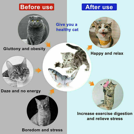 Baby Lane Electric Fish Interactive Toy: Dancing Fun for Cats and Kittens
